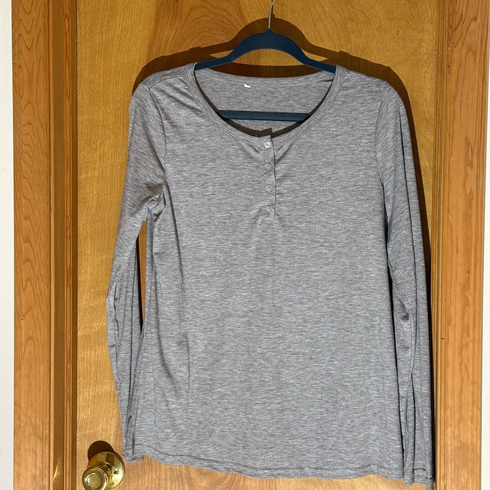 Classic Gray Henley Shirt